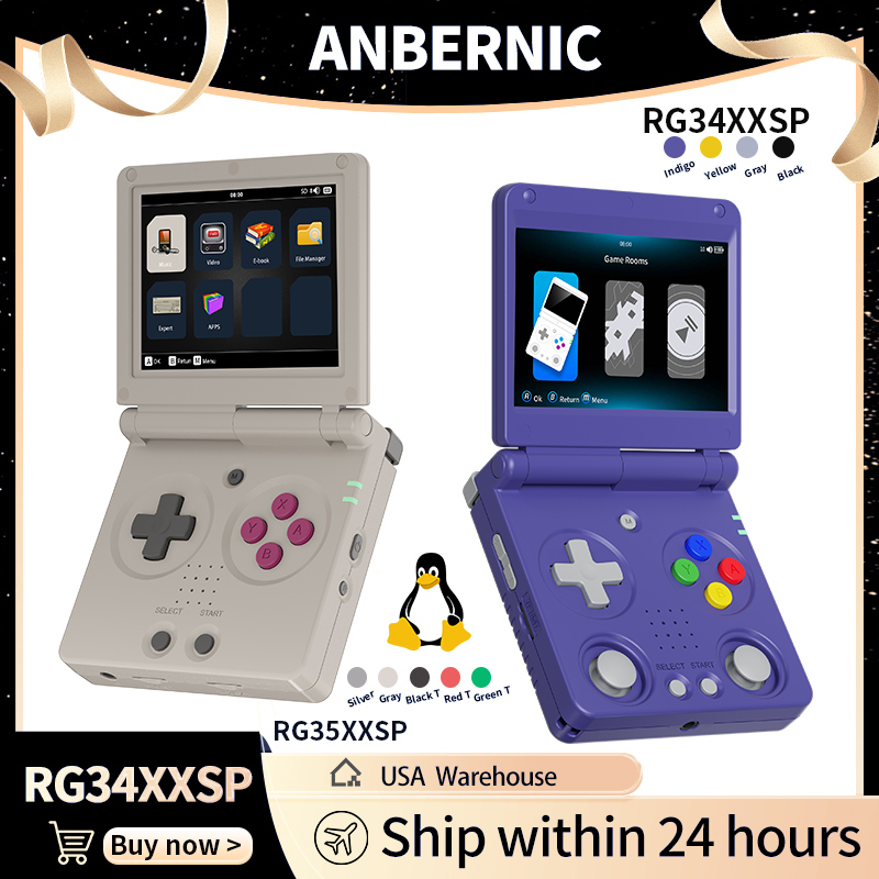 Retro X8 Gaming Console - Anbernic RG34XXSP RG35XXSP 플립 휴대용 게임