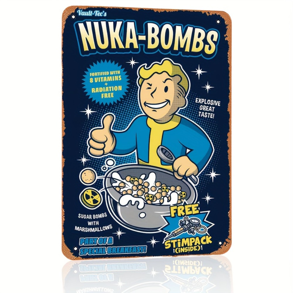 Retro Gaming Vault - Vault-Tec Nuka-Bombs 금속 벽 표시 -