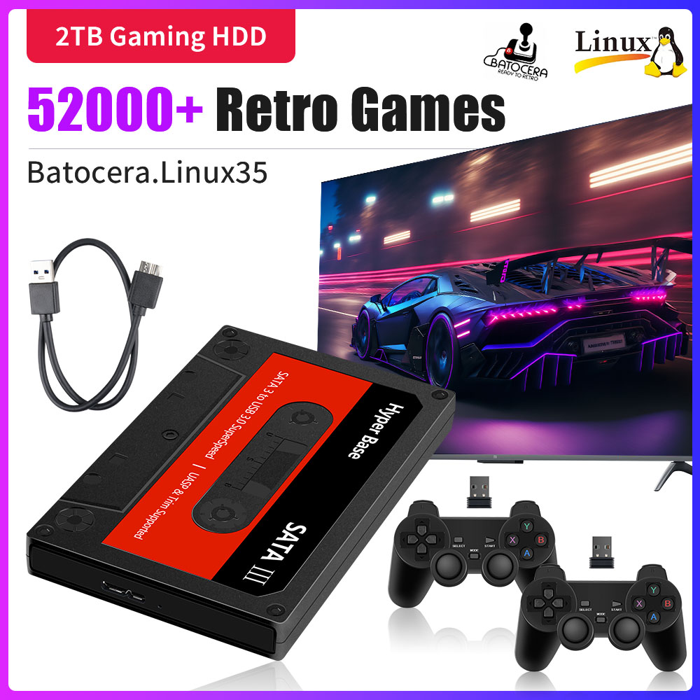 Retro Gaming Batocera - 하이퍼 베이스 바토세라 2TB 게이밍 HDD