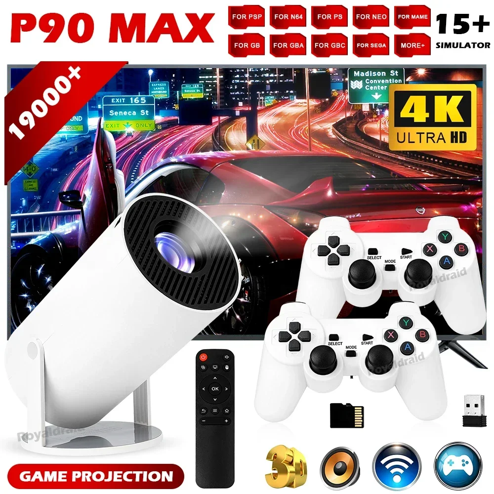 Retro Gaming With Projector - P90 Max 휴대용 스마트 게임 프로젝터