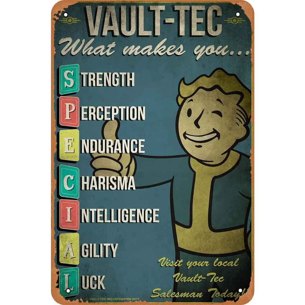 Retro Gaming Vault - RetroGameDecor V-Vault Tec 금속 포스터 -