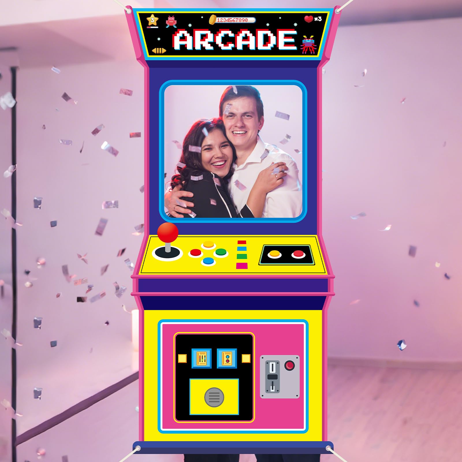 레트로 비디오 게임 패브릭 아케이드 게임 사진 배경 네 - Retro Gaming Decor 리뷰 및 가격