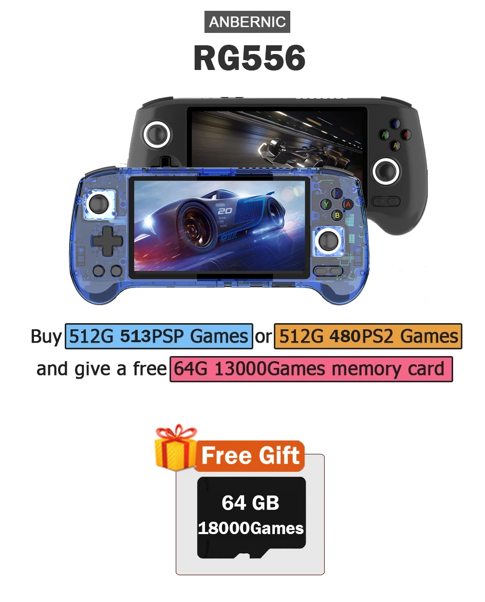 ANBERNIC RG556 휴대용 게임 콘솔 5.48  - Retro X8 Gaming Console 리뷰 및 가격